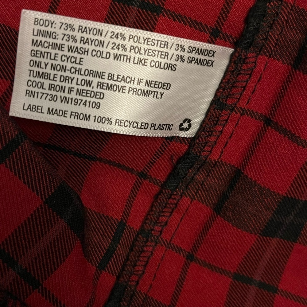 WILD fable Womens sexy plus size red plaid Bodycon sleeveless mini dress new - Picture 3 of 4